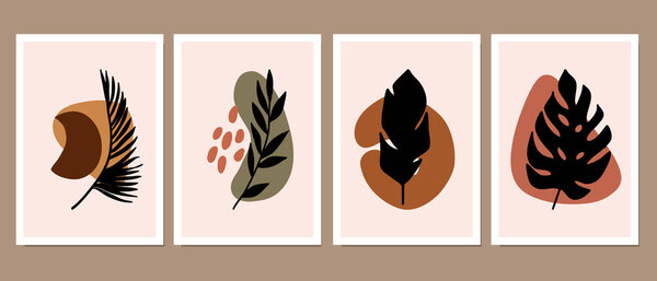 Набор креативных минималистских иллюстраций для оформления стен, открыток или обложек брошюр. Ручной рисунок векторных элементов конструкции. Вектор S10.