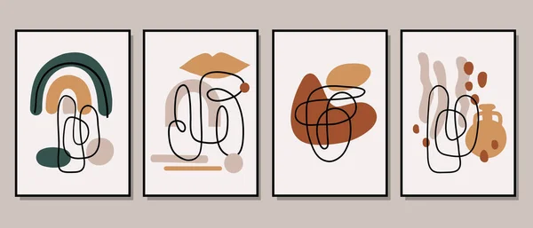 Duvar dekorasyonu, kartpostal ya da broşür kapağı tasarımı için yaratıcı minimalist el çizimleri. El çizimi vektör tasarımı elemanları. Vektör EPS10.