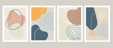 Duvar dekorasyonu, kartpostal ya da broşür kapağı tasarımı için yaratıcı minimalist el çizimleri. El çizimi vektör tasarımı elemanları. Vektör EPS10.