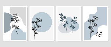 Duvar dekorasyonu, kartpostal ya da broşür kapağı tasarımı için yaratıcı minimalist el çizimleri. El çizimi vektör tasarımı elemanları. Vektör EPS10.