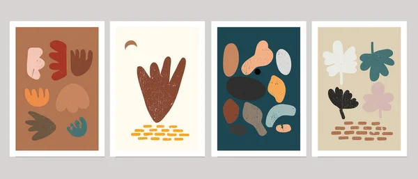 Set Van Creatieve Minimalistische Met Hand Getekende Illustraties Voor Wanddecoratie — Stockvector