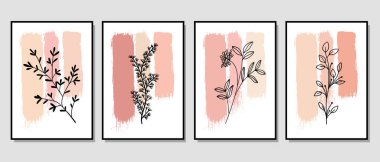 Duvar dekorasyonu, kartpostal ya da broşür kapağı tasarımı için yaratıcı minimalist el çizimleri. El çizimi vektör tasarımı elemanları. Vektör EPS10.