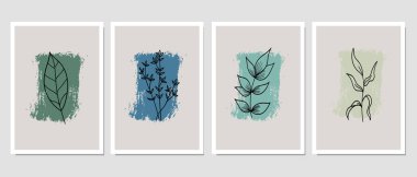 Duvar dekorasyonu, kartpostal ya da broşür kapağı tasarımı için yaratıcı minimalist el çizimleri. El çizimi vektör tasarımı elemanları. Vektör EPS10.