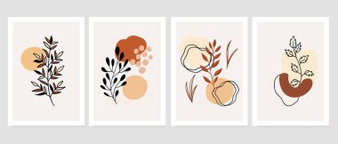 Duvar dekorasyonu, kartpostal ya da broşür kapağı tasarımı için yaratıcı minimalist el çizimleri. El çizimi vektör tasarımı elemanları. Vektör EPS10.