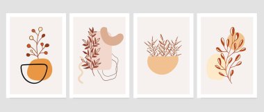 Duvar dekorasyonu, kartpostal ya da broşür kapağı tasarımı için yaratıcı minimalist el çizimleri. El çizimi vektör tasarımı elemanları. Vektör EPS10.