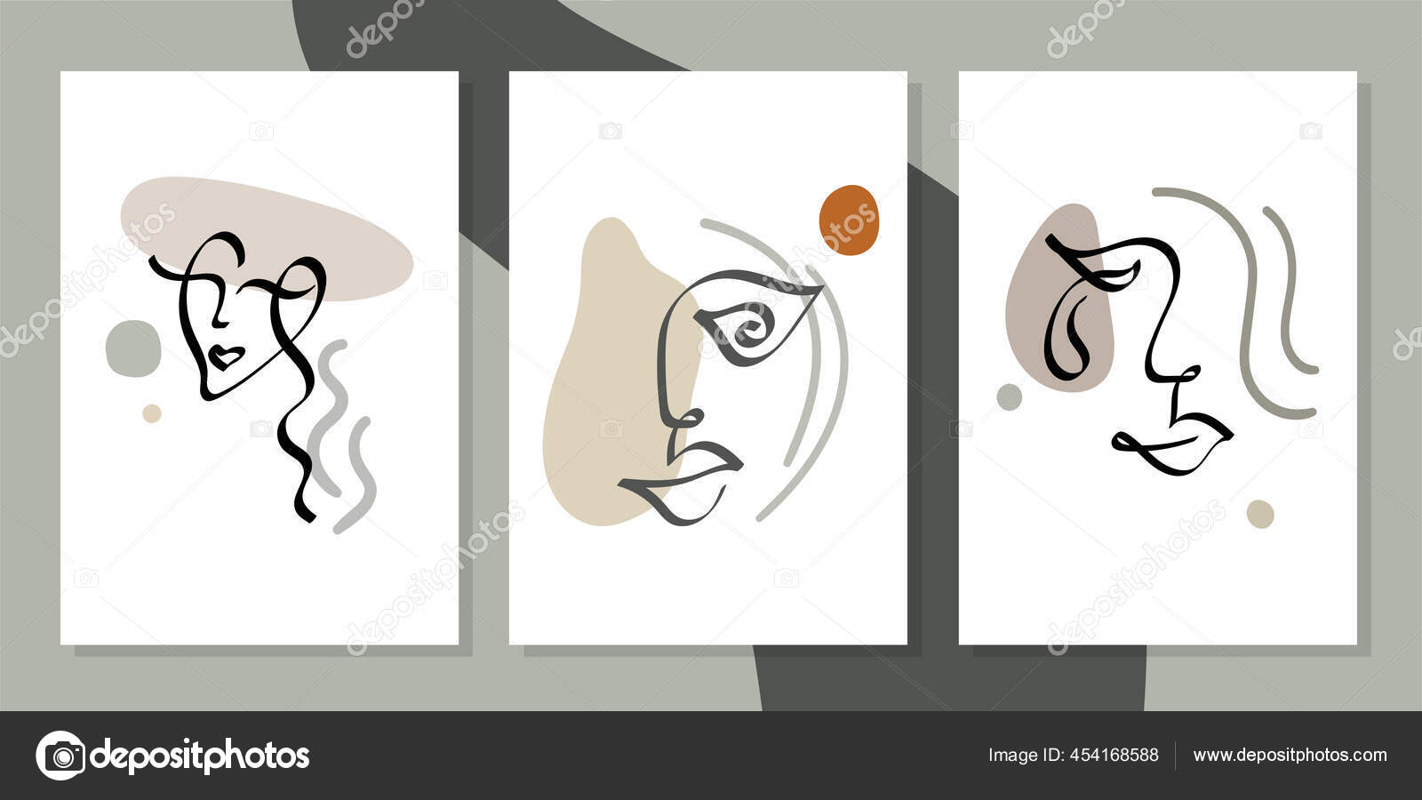 One Line Drawing Abstract Faces Modern Continuous Line Art Vector Vector Image By C Kissmediary Vector Stock