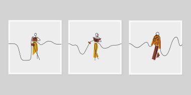 Vektör resminin asgari ve soyut sürekli çizimi. Vektör EPS10.