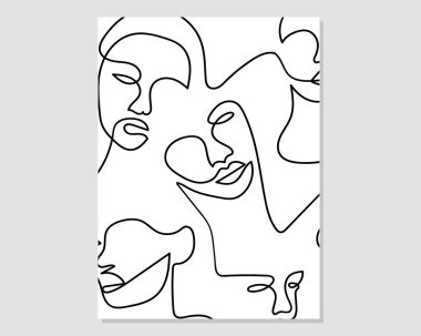 Vektör resminin asgari ve soyut sürekli çizimi. Vektör EPS10.