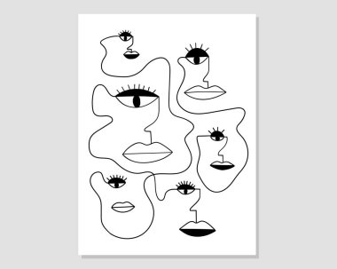 Vektör resminin asgari ve soyut sürekli çizimi. Vektör EPS10.