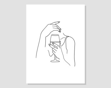 Vektör resminin asgari ve soyut sürekli çizimi. Vektör EPS10.