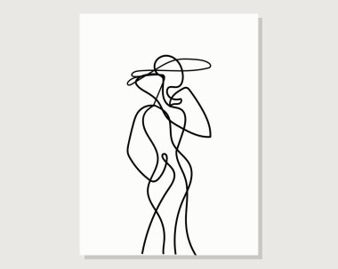 Vektör resminin asgari ve soyut sürekli çizimi. Vektör EPS10.