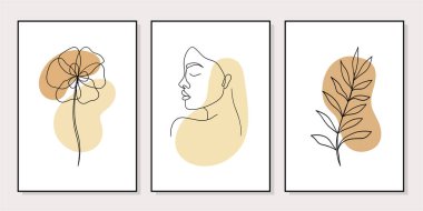 Vektör resminin asgari ve soyut sürekli çizimi. Vektör EPS10.