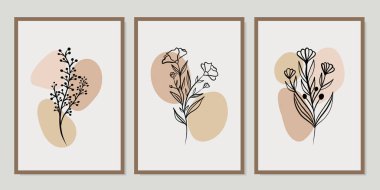Duvar dekorasyonu, kartpostal ya da broşür kapağı tasarımı için yaratıcı minimalist el çizimleri. El çizimi vektör tasarımı elemanları. Vektör EPS10.