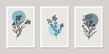 Duvar dekorasyonu, kartpostal ya da broşür kapağı tasarımı için yaratıcı minimalist el çizimleri. El çizimi vektör tasarımı elemanları. Vektör EPS10.