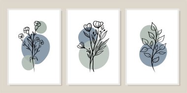 Duvar dekorasyonu, kartpostal ya da broşür kapağı tasarımı için yaratıcı minimalist el çizimleri. El çizimi vektör tasarımı elemanları. Vektör EPS10.