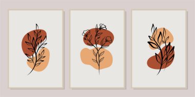 Duvar dekorasyonu, kartpostal ya da broşür kapağı tasarımı için yaratıcı minimalist el çizimleri. El çizimi vektör tasarımı elemanları. Vektör EPS10.