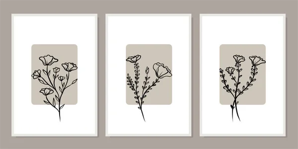 Набір Креативних Мінімалістичних Малюнків Рук Прикраси Стін Листівок Або Дизайну — стоковий вектор