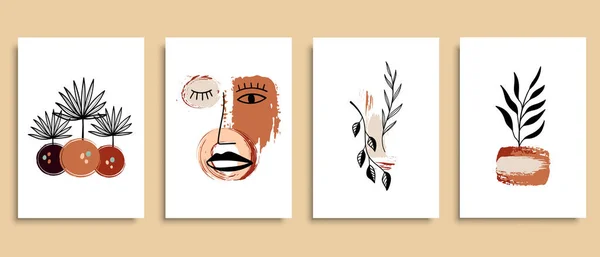 Bir dizi yaratıcı minimalist el çizimi çizimleri. Duvar dekorasyonu, tebrik kartı, hikaye, afiş, kartpostal ya da broşür kapağı tasarımı için mükemmel. El çizimi vektör tasarımı elemanları. Vektör EPS10.