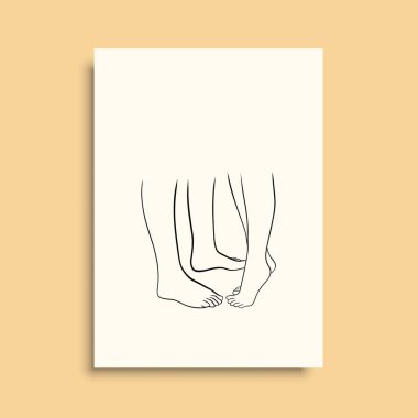 Vektör resminin asgari ve soyut sürekli çizimi. Vektör EPS10.