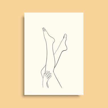 Vektör resminin asgari ve soyut sürekli çizimi. Vektör EPS10.