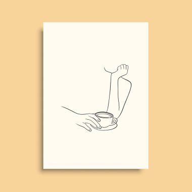 Vektör resminin asgari ve soyut sürekli çizimi. Vektör EPS10.