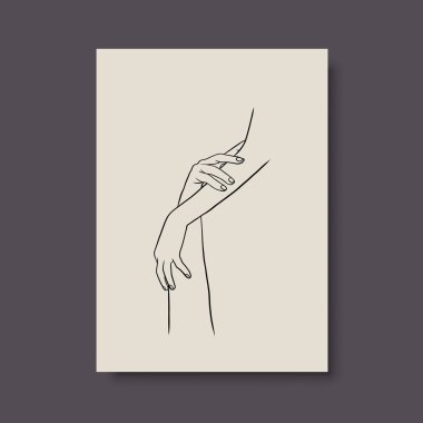 Vektör resminin asgari ve soyut sürekli çizimi. Vektör EPS10.