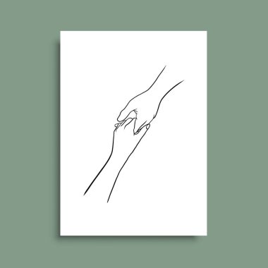 Vektör resminin asgari ve soyut sürekli çizimi. Vektör EPS10.