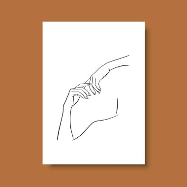 Vektör resminin asgari ve soyut sürekli çizimi. Vektör EPS10.