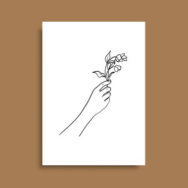 Vektör resminin asgari ve soyut sürekli çizimi. Vektör EPS10.