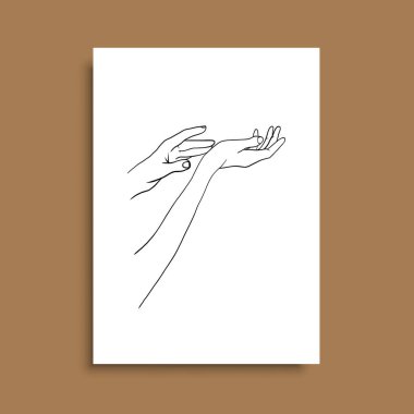 Vektör resminin asgari ve soyut sürekli çizimi. Vektör EPS10.