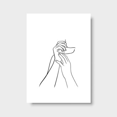 Vektör resminin asgari ve soyut sürekli çizimi. Vektör EPS10.