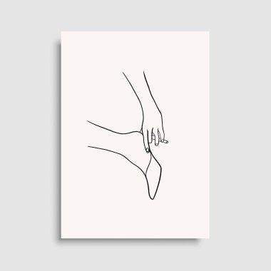 Vektör resminin asgari ve soyut sürekli çizimi. Vektör EPS10.