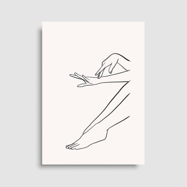 Vektör resminin asgari ve soyut sürekli çizimi. Vektör EPS10.