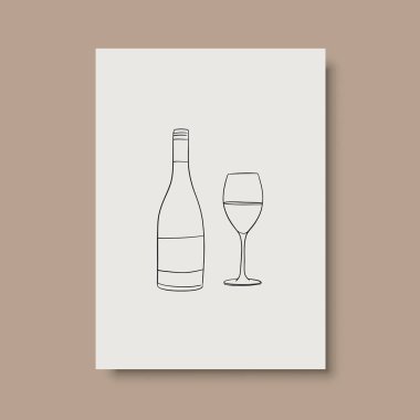 Vektör resminin asgari ve soyut sürekli çizimi. Vektör EPS10.