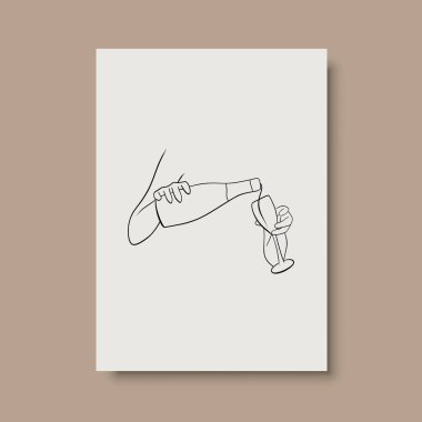 Vektör resminin asgari ve soyut sürekli çizimi. Vektör EPS10.