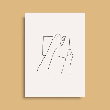 Vektör resminin asgari ve soyut sürekli çizimi. Vektör EPS10.