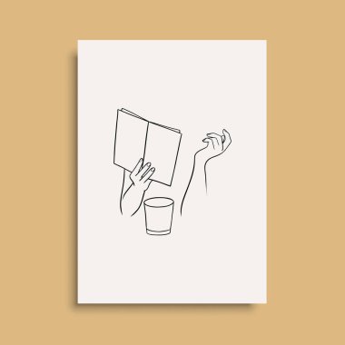 Vektör resminin asgari ve soyut sürekli çizimi. Vektör EPS10.