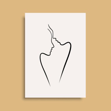 Vektör resminin asgari ve soyut sürekli çizimi. Vektör EPS10.