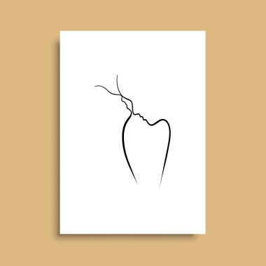 Vektör resminin asgari ve soyut sürekli çizimi. Vektör EPS10.