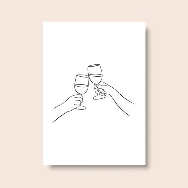 Vektör resminin asgari ve soyut sürekli çizimi. Vektör EPS10.