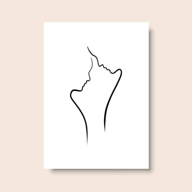 Vektör resminin asgari ve soyut sürekli çizimi. Vektör EPS10.