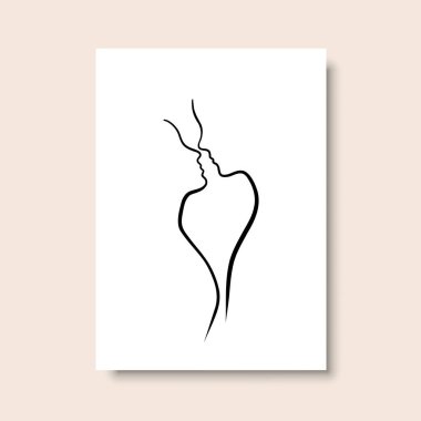 Vektör resminin asgari ve soyut sürekli çizimi. Vektör EPS10.