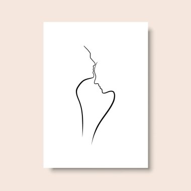 Vektör resminin asgari ve soyut sürekli çizimi. Vektör EPS10.