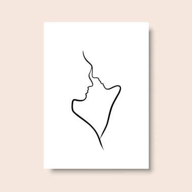 Vektör resminin asgari ve soyut sürekli çizimi. Vektör EPS10.