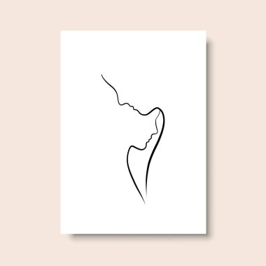 Vektör resminin asgari ve soyut sürekli çizimi. Vektör EPS10.