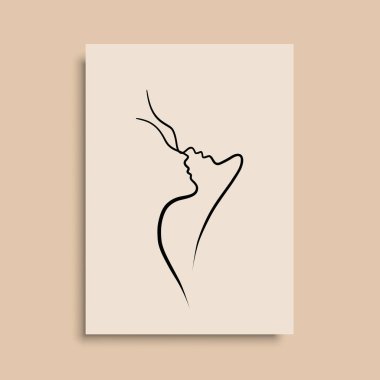 Vektör resminin asgari ve soyut sürekli çizimi. Vektör EPS10.