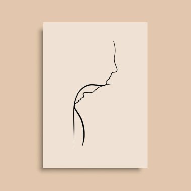 Vektör resminin asgari ve soyut sürekli çizimi. Vektör EPS10.