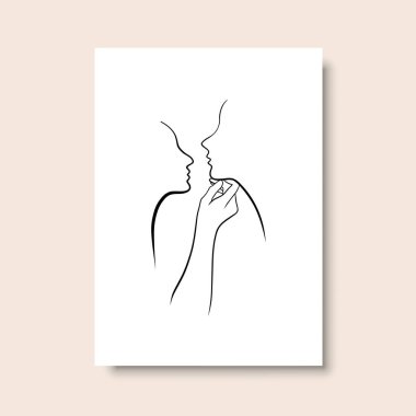 Vektör resminin asgari ve soyut sürekli çizimi. Vektör EPS10.