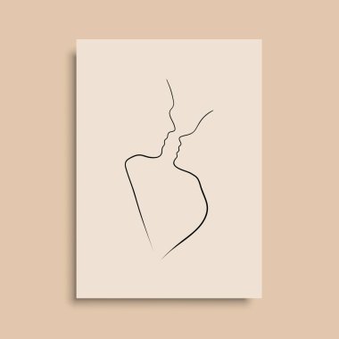 Vektör resminin asgari ve soyut sürekli çizimi. Vektör EPS10.