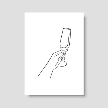 Vektör resminin asgari ve soyut sürekli çizimi. Vektör EPS10.